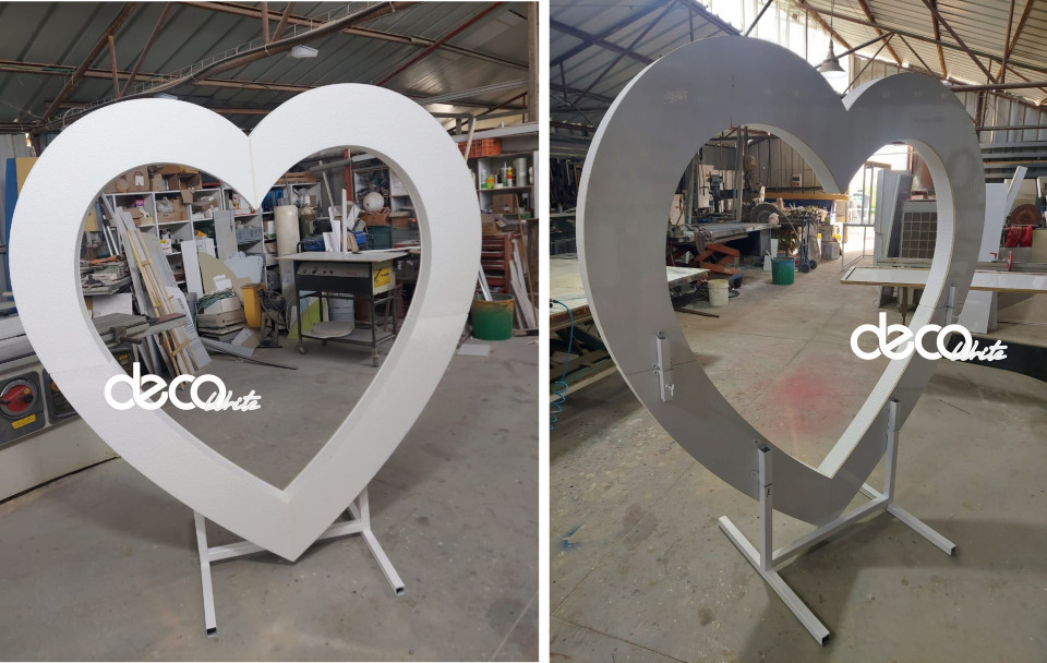 לב עם חלק תחתון מעוגל - מגיע ללא פרחים) - מחולק לשני חלקים כולל בסיס בנפרד